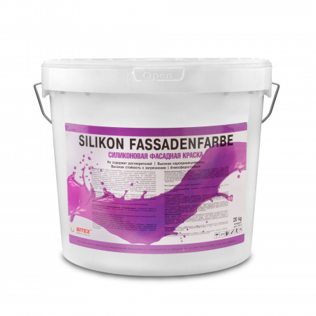 Краска фасадная BITEX Silikon Fassadenfarbe, база А, белая, 20кг
