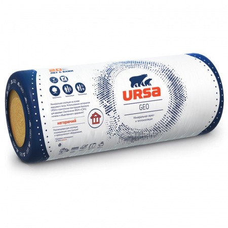 Минеральная вата URSA GEO М-11 10000х1200х100 мм (1,2 м3/упак; 12 м2/упак), упак