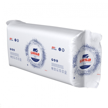 Минеральная вата URSA GEO П-30 1250х600х100 мм х 10 шт (0,75 м3/упак; 7,5 м2/упак), упак