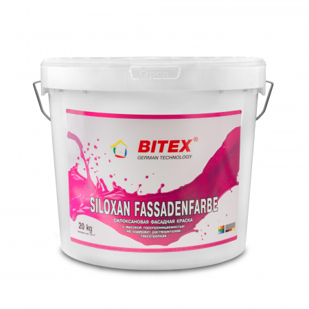 Краска фасадная BITEX Siloxan Fassadenfarbe матовая, база A, 20кг